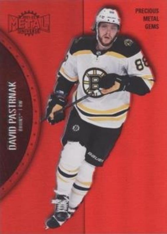 David Pastrnak 2021 Metal Universe #55 Precious Metal Gems Red /100 RAW