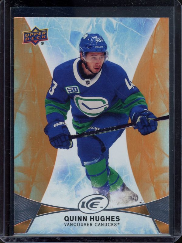 Quinn Hughes 2021 Upper Deck Ice #22 2020 - Orange RAW