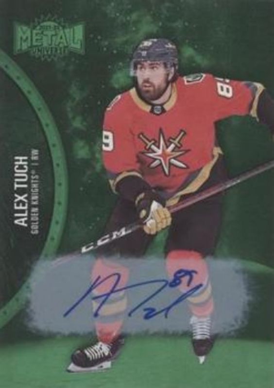 Alex Tuch 2021 Metal Universe #142 Autographs Green /10 RAW
