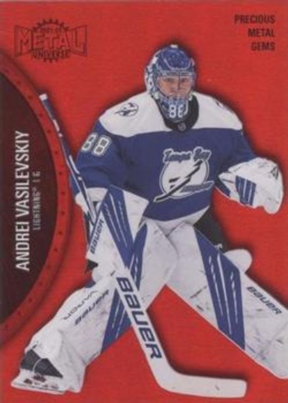 Andrei Vasilevskiy 2021 Metal Universe #131 Precious Metal Gems Red /100 RAW
