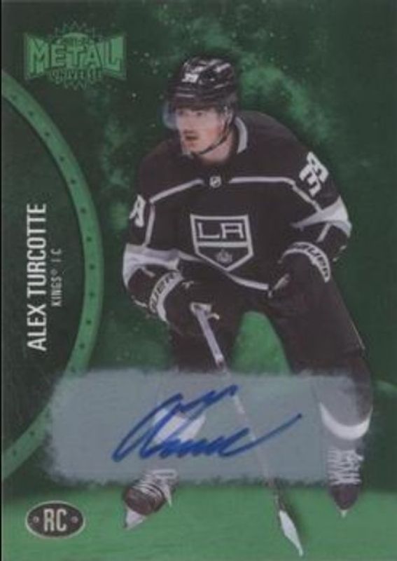 Alex Turcotte 2021 Metal Universe #192 Autographs Green /10 Rookie RAW