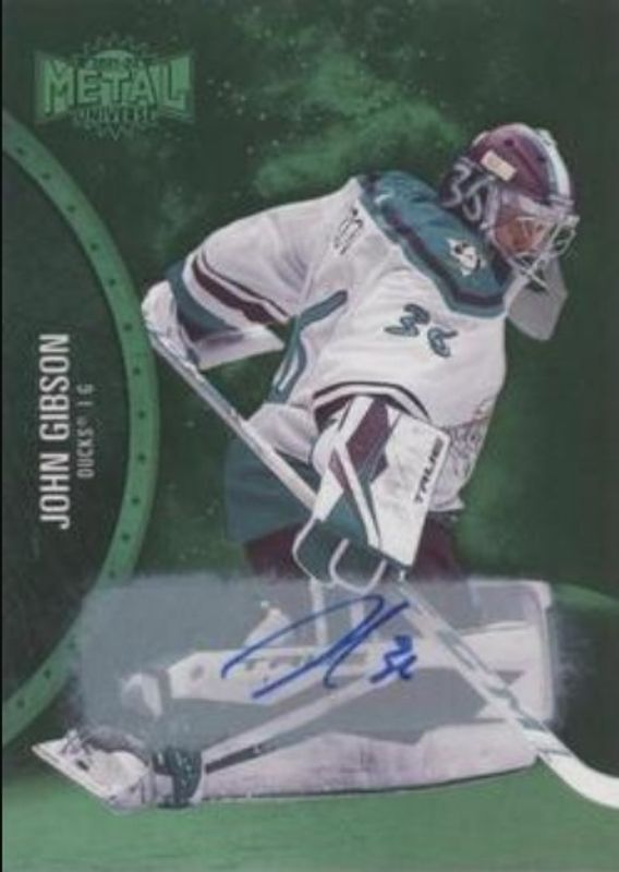 John Gibson 2021 Metal Universe #106 Autographs Green /10 RAW