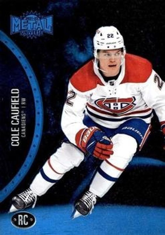 Cole Caufield 2021 Metal Universe #200 Blue Spectrum Rookie RAW