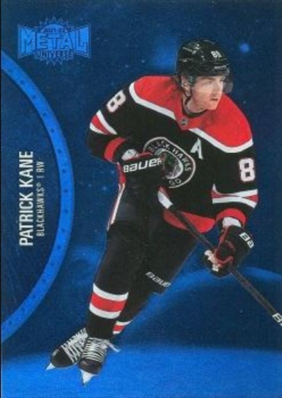 Patrick Kane 2021 Metal Universe #135 Blue Spectrum RAW