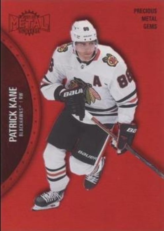 Patrick Kane 2021 Metal Universe #10 Precious Metal Gems Red /100 RAW