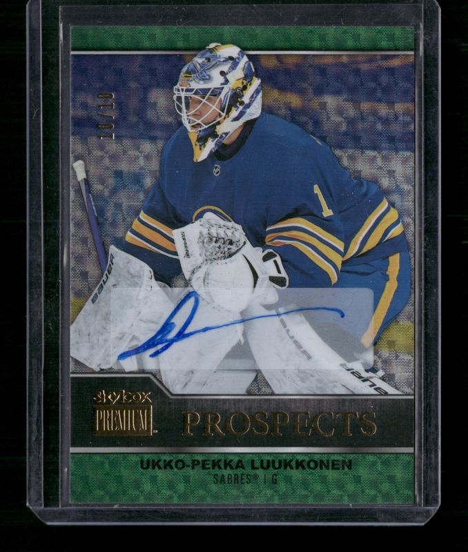 Ukko-Pekka Luukkonen 2021 Metal Universe #PP-15 Skybox Premium Prospects Autographs Emerald /10 Rookie RAW