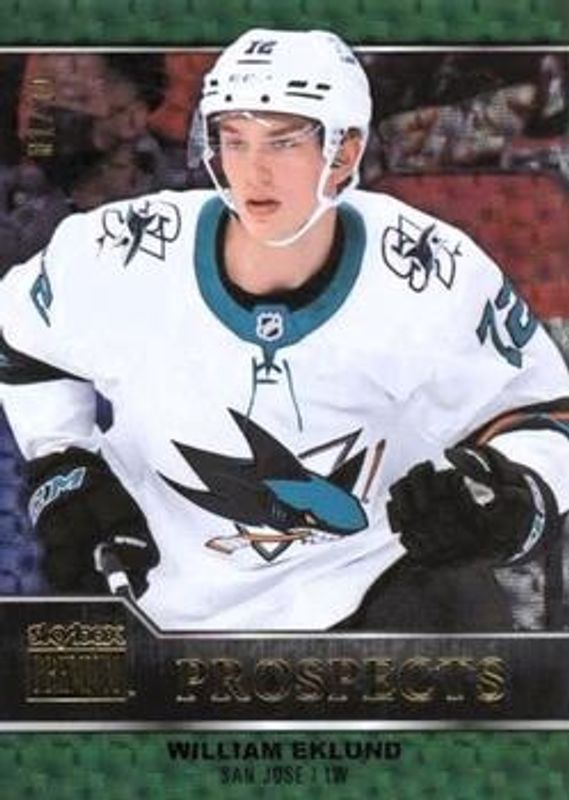 William Eklund 2021 Metal Universe #PP-16 Skybox Premium Prospects Star Emeralds /10 Rookie RAW
