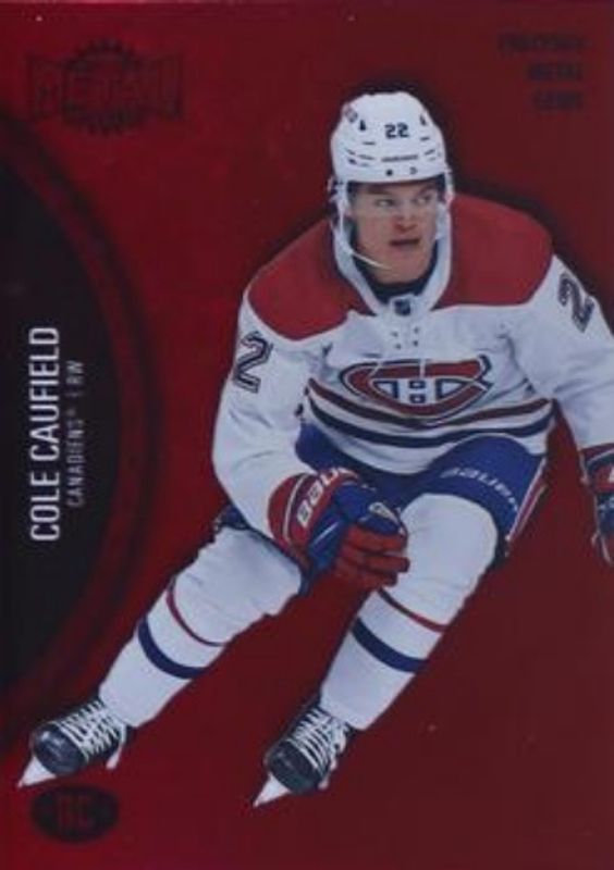 Cole Caufield 2021 Metal Universe #200 Precious Metal Gems Red /100 Rookie RAW