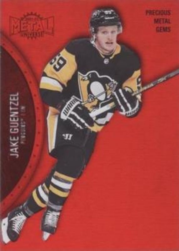 Jake Guentzel 2021 Metal Universe #74 Precious Metal Gems Red /100 RAW
