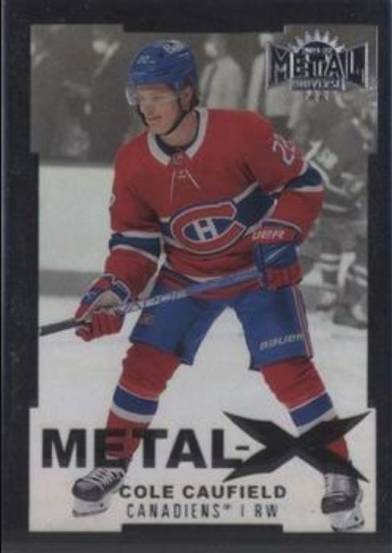 Cole Caufield 2021 Metal Universe #MX-CC Metal X Achievements /499 Rookie RAW