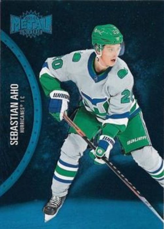Sebastian Aho 2021 Metal Universe #110 Blue Spectrum RAW