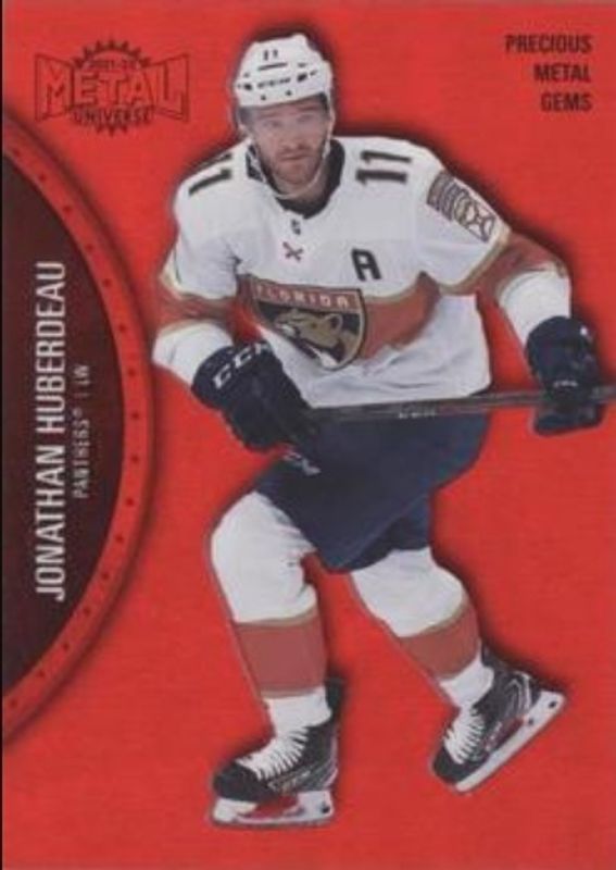 Jonathan Huberdeau 2021 Metal Universe #22 Precious Metal Gems Red /100 RAW