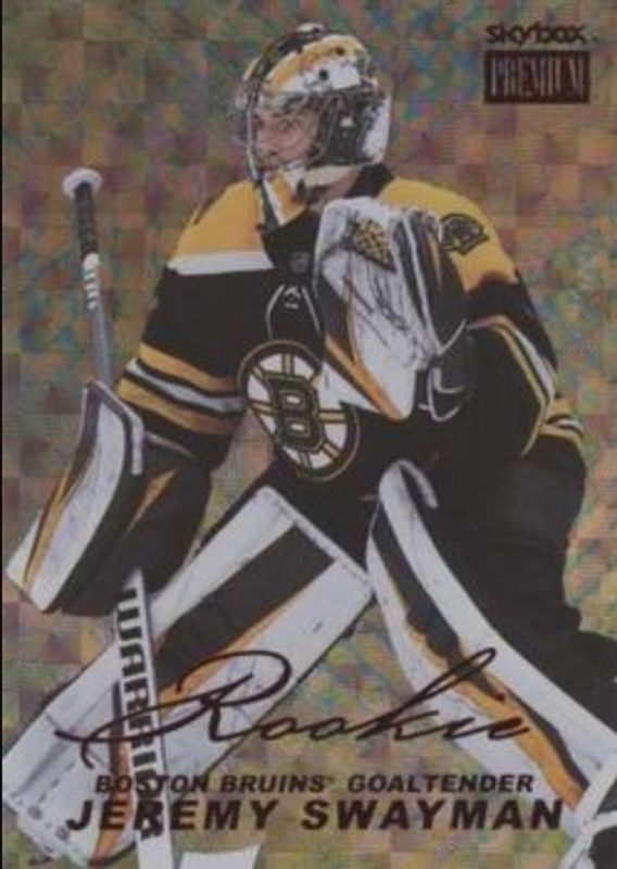 Jeremy Swayman 2021 Metal Universe #PP-10 Skybox Premium Prospects 1998 Retro Star Rubies /50 Rookie RAW