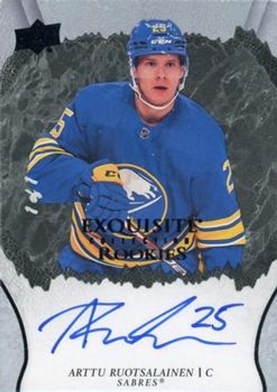Arttu Ruotsalainen 2021 Upper Deck Ice #R-AR Exquisite Collection Rookie Signatures - Black /1 RAW