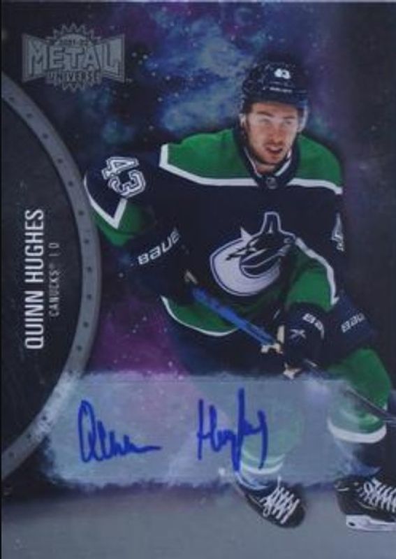 Quinn Hughes 2021 Metal Universe #111 Autographs Silver /299 RAW