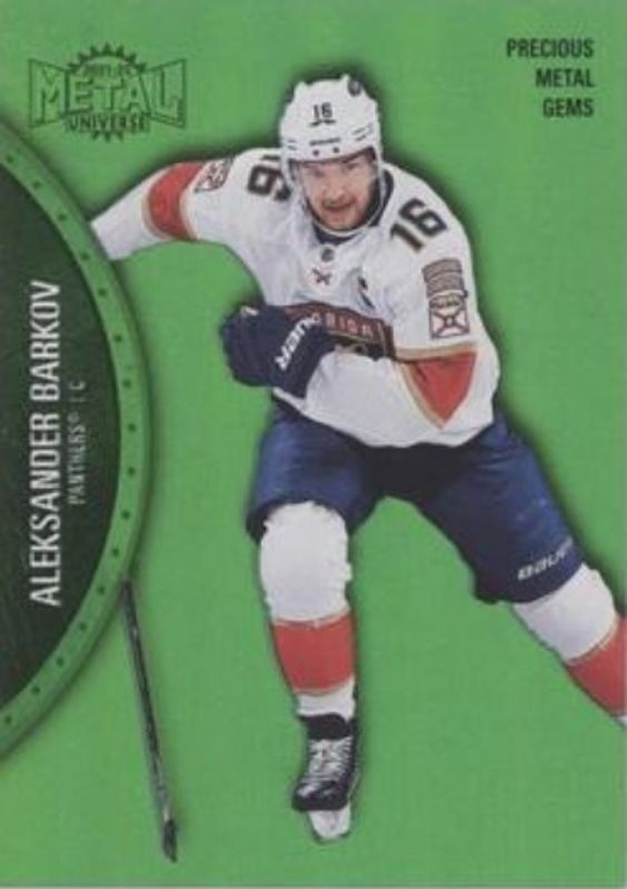 Aleksander Barkov 2021 Metal Universe #32 Precious Metal Gems Green /100 RAW