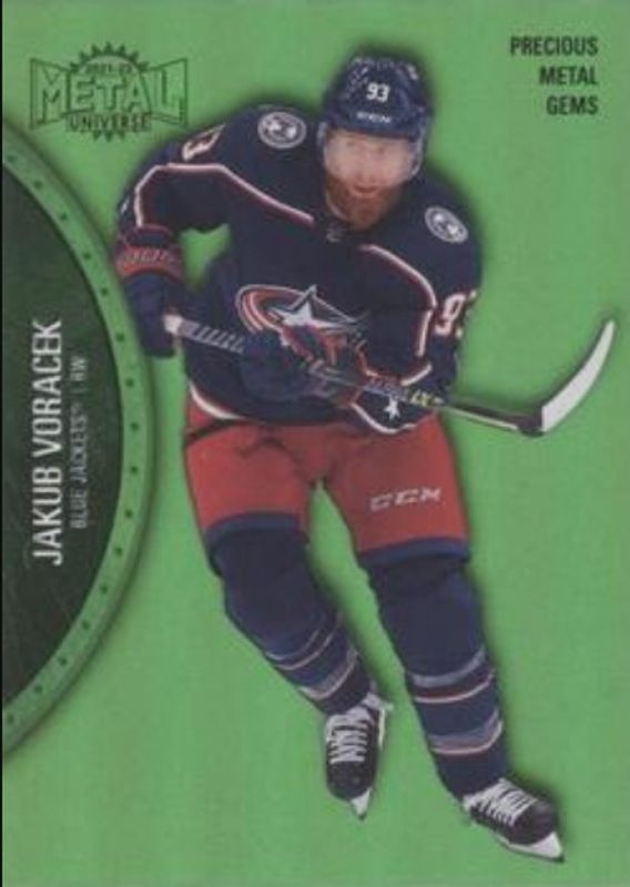 Jakub Voracek 2021 Metal Universe #36 Precious Metal Gems Green /100 RAW