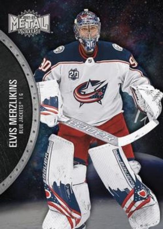 Elvis Merzlikins 2021 Metal Universe #44 Base RAW