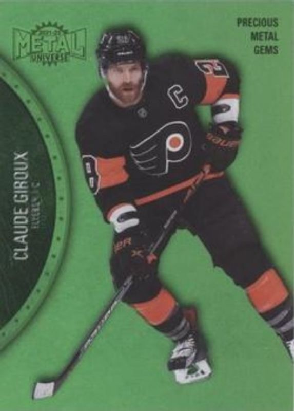 Claude Giroux 2021 Metal Universe #94 Precious Metal Gems Green /100 RAW