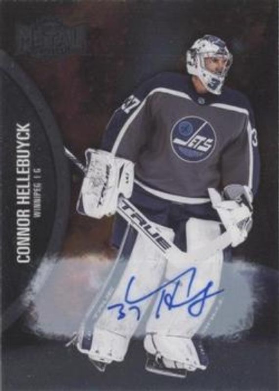 Connor Hellebuyck 2021 Metal Universe #104 Autographs Silver /299 RAW