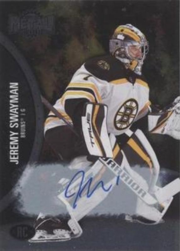 Jeremy Swayman 2021 Metal Universe #170 Autographs Silver /299 Rookie RAW