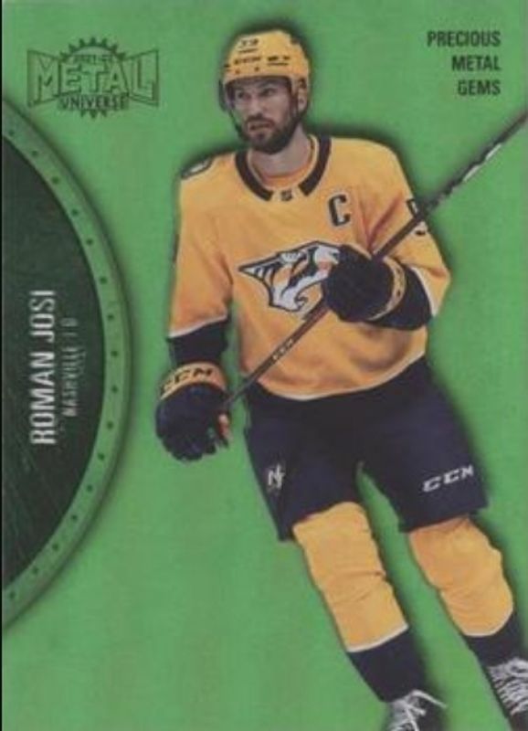 Roman Josi 2021 Metal Universe #26 Precious Metal Gems Green /100 RAW