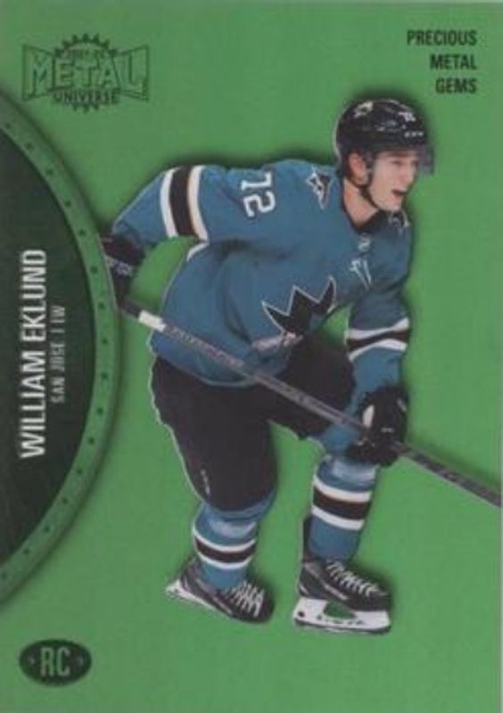 William Eklund 2021 Metal Universe #165 Precious Metal Gems Green /100 Rookie RAW