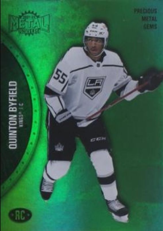 Quinton Byfield 2021 Metal Universe #151 Precious Metal Gems Green /100 Rookie RAW