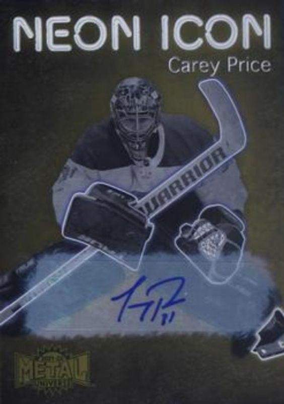 Carey Price 2021 Metal Universe #NI-11 Neon Icon Autographs RAW