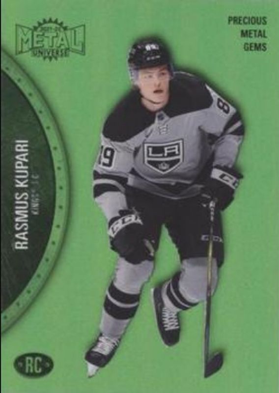 Rasmus Kupari 2021 Metal Universe #173 Precious Metal Gems Green /100 Rookie RAW