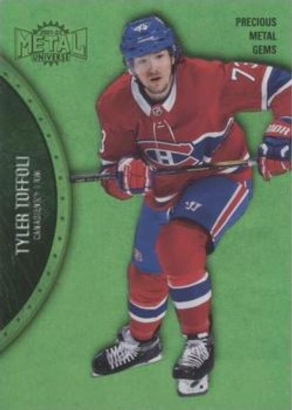 Tyler Toffoli 2021 Metal Universe #78 Precious Metal Gems Green /100 RAW