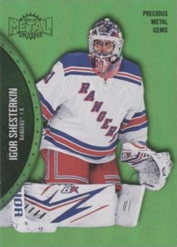 Igor Shesterkin 2021 Metal Universe #84 Precious Metal Gems Green /100 RAW