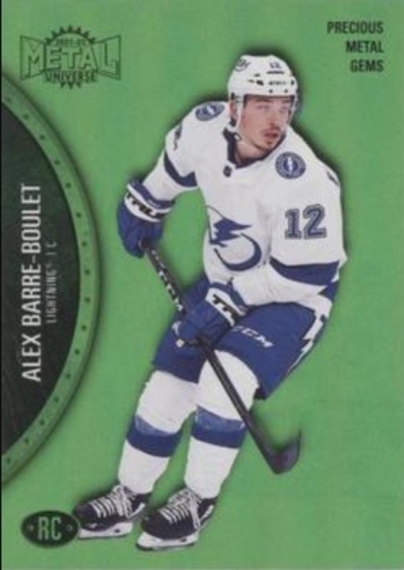 Alex Barre-Boulet 2021 Metal Universe #196 Precious Metal Gems Green /100 Rookie RAW