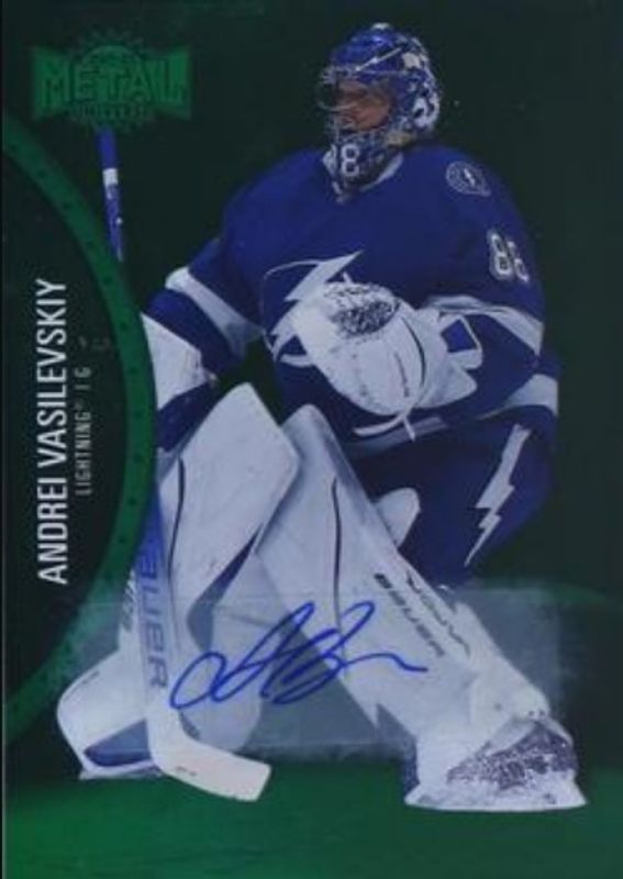Andrei Vasilevskiy 2021 Metal Universe #40 Autographs Green /10 RAW