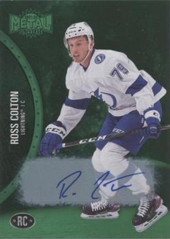 Ross Colton 2021 Metal Universe #178 Autographs Green /10 Rookie RAW