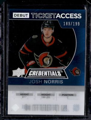 2021 Upper Deck Credentials #RTA-JN 2020 Acetate Debut Ticket Access /199