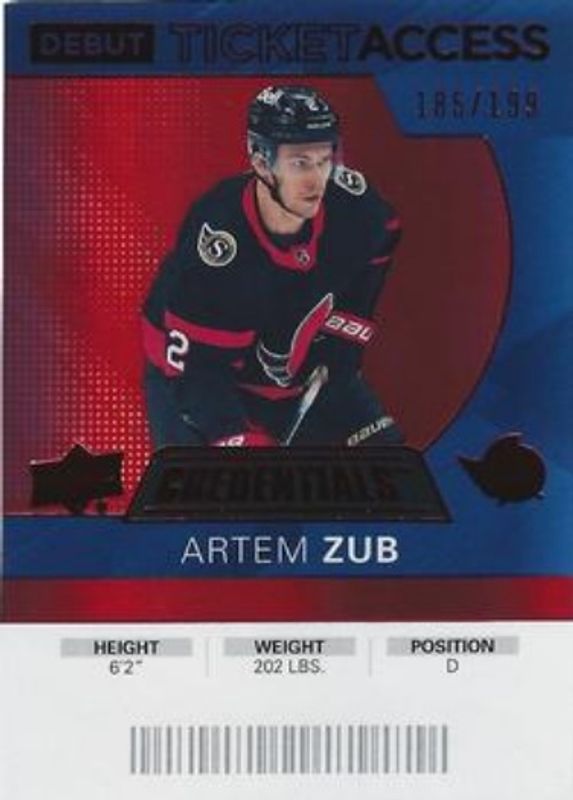 2021 Upper Deck Credentials #67 2020 Debut Ticket Access - Red /199