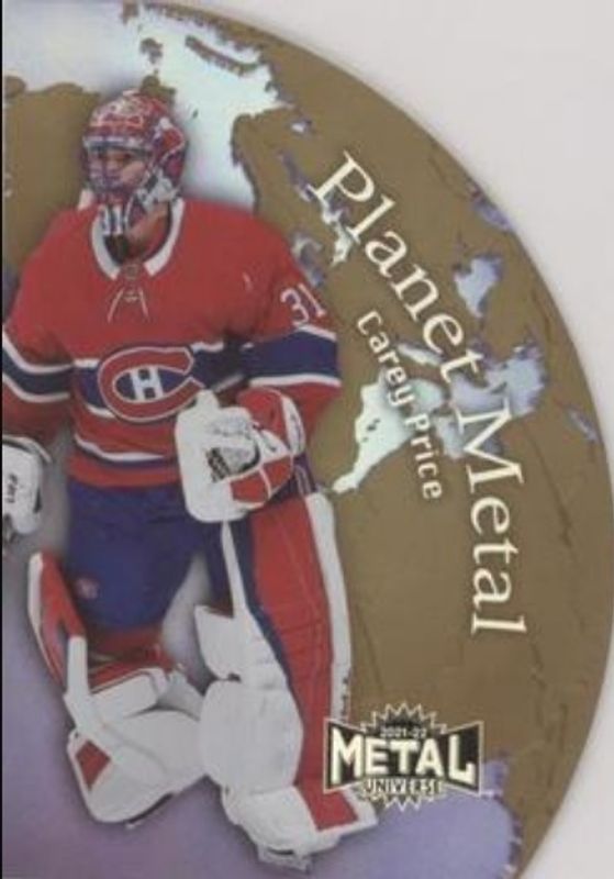 Carey Price 2021 Metal Universe #PM-15 Planet Metal Gold RAW