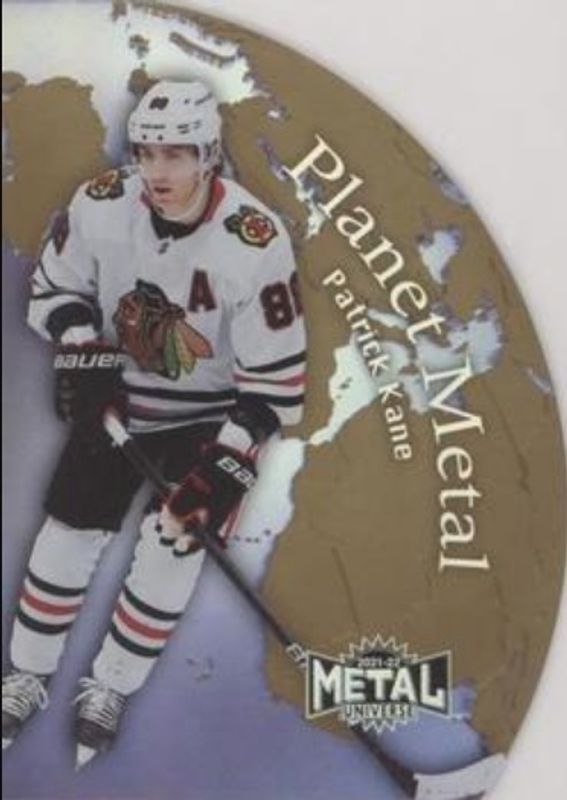 Patrick Kane 2021 Metal Universe #PM-3 Planet Metal Gold RAW