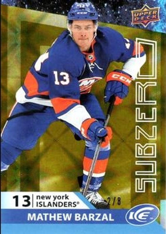 Mathew Barzal 2021 Upper Deck Ice #SZ-23 Sub Zero - Gold /8 RAW