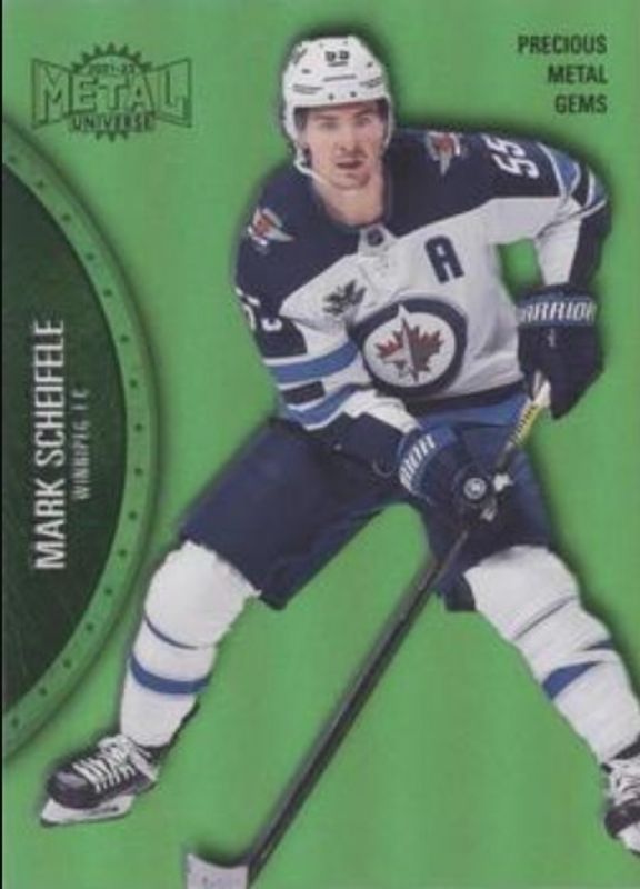Mark Scheifele 2021 Metal Universe #30 Precious Metal Gems Green /100 RAW