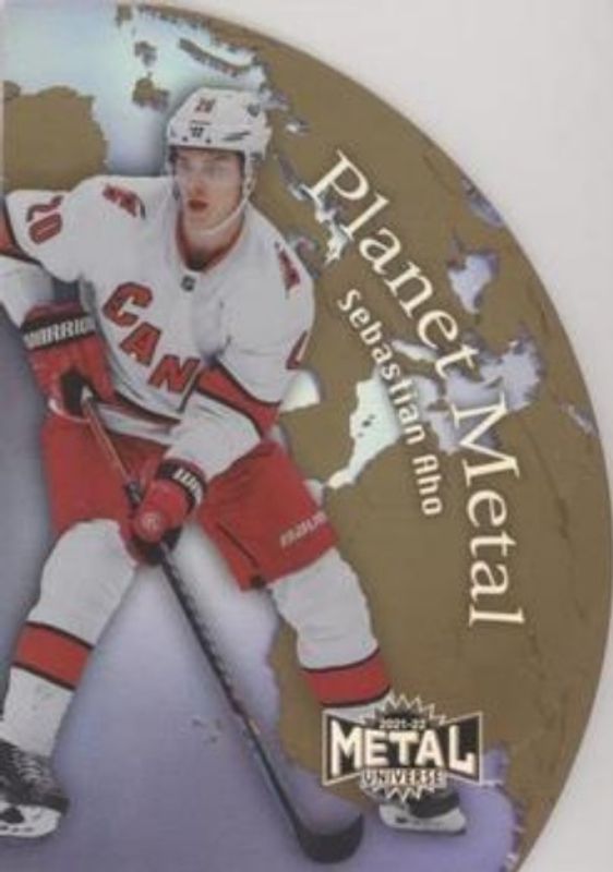 Sebastian Aho 2021 Metal Universe #PM-2 Planet Metal Gold RAW