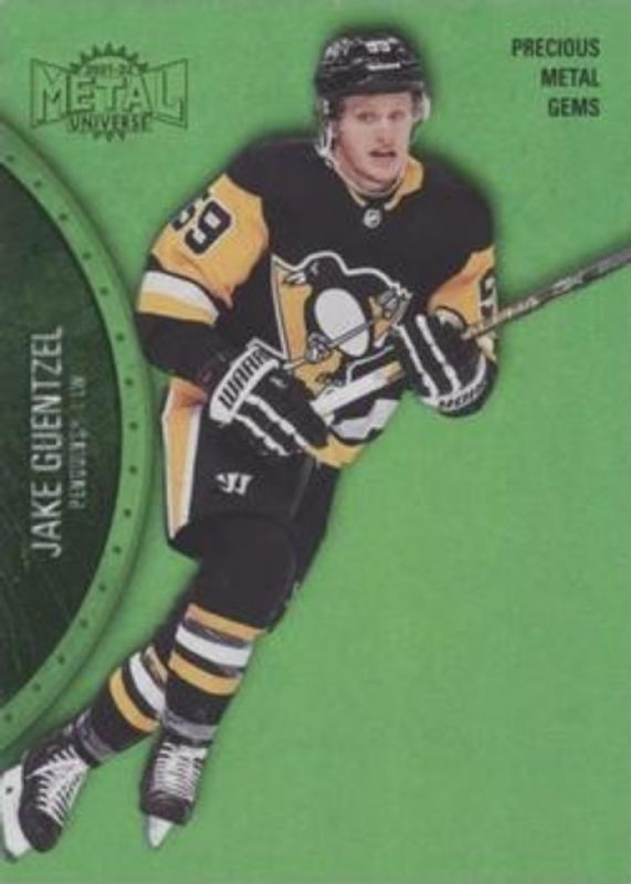 Jake Guentzel 2021 Metal Universe #74 Precious Metal Gems Green /100 RAW