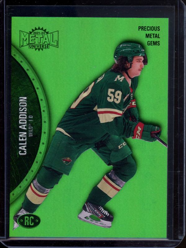 Calen Addison 2021 Metal Universe #162 Precious Metal Gems Green /100 Rookie RAW