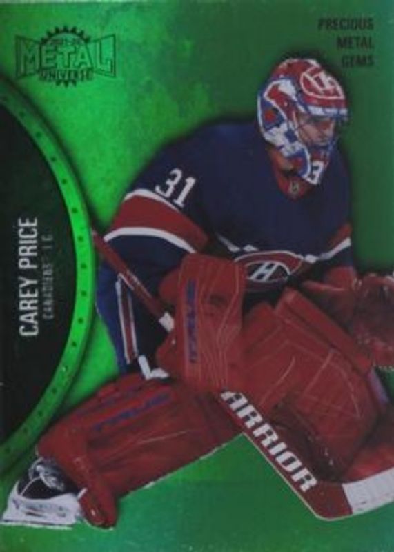 Carey Price 2021 Metal Universe #145 Precious Metal Gems Green /100 RAW