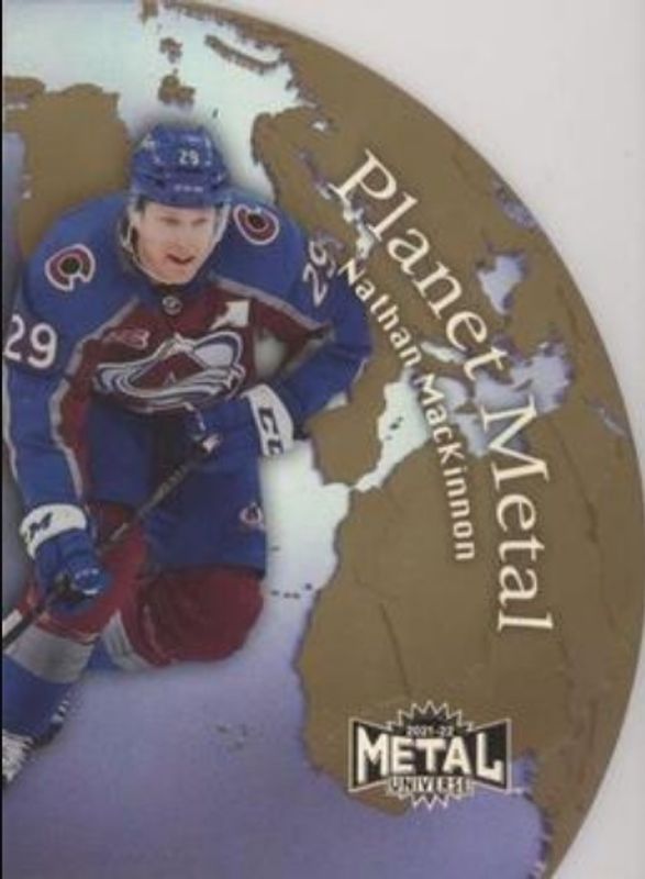 Nathan MacKinnon 2021 Metal Universe #PM-5 Planet Metal Gold RAW