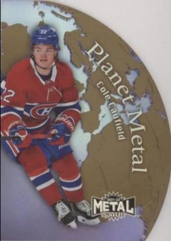 Cole Caufield 2021 Metal Universe #PM-24 Planet Metal Gold Rookie RAW
