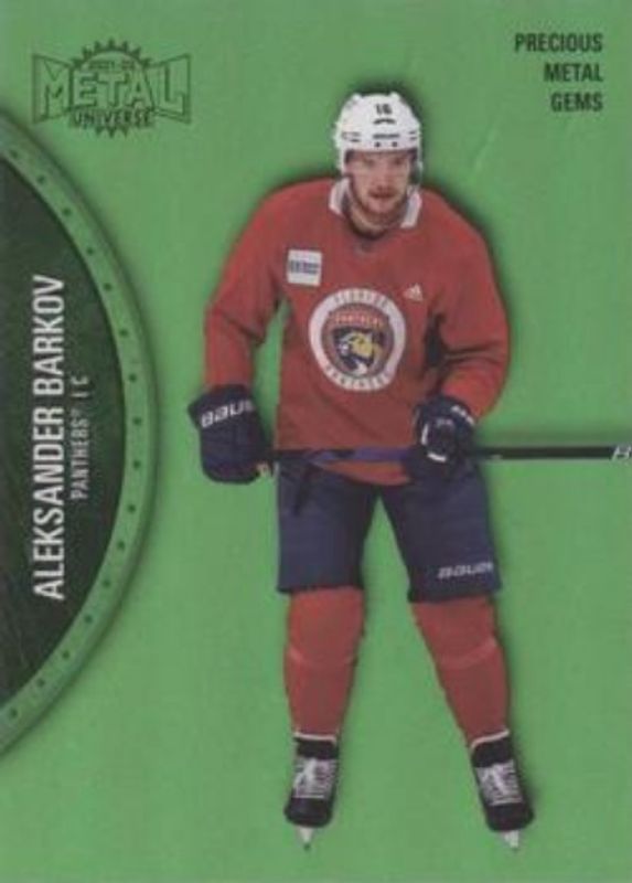 Aleksander Barkov 2021 Metal Universe #109 Precious Metal Gems Green /100 RAW