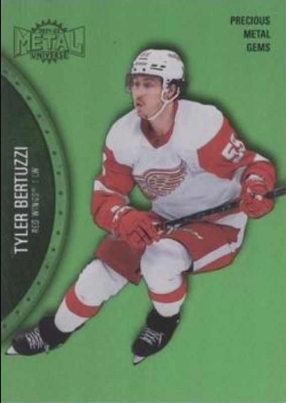 Tyler Bertuzzi 2021 Metal Universe #98 Precious Metal Gems Green /100 RAW