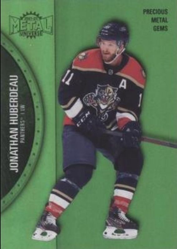 Jonathan Huberdeau 2021 Metal Universe #138 Precious Metal Gems Green /100 RAW